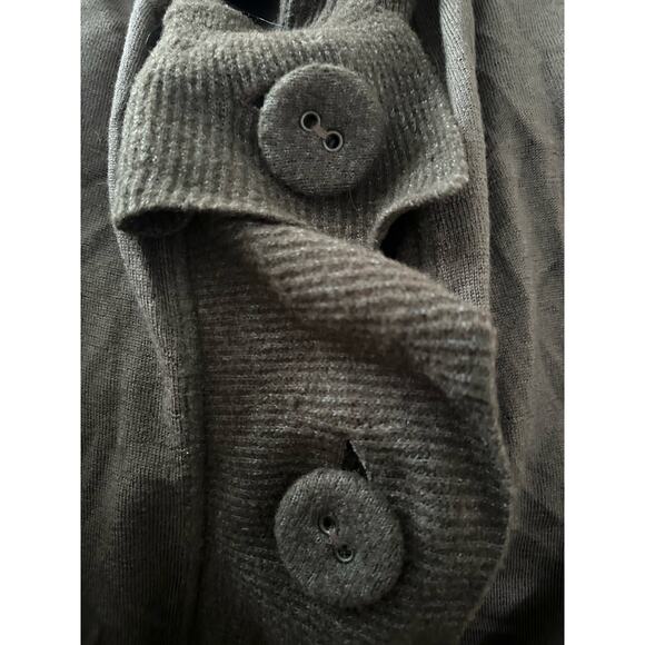 TWIN-SET Ruffle Front Large Buttons Angora Long Cardigan Dark Fairy Whimsigoth M - Picture 4 of 7